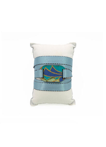 Bracciale Tessuto Kimono Piccolo Celeste - Lebole Maison