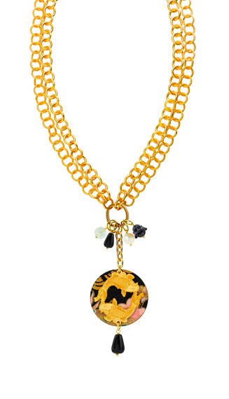 Collana Doppia Carpe Nero - Lebole Maison