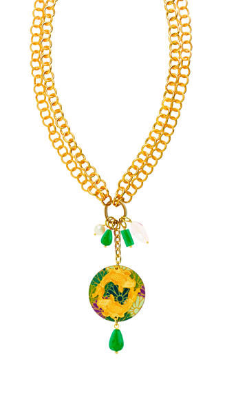 Collana Doppia Carpe Verde - Lebole Maison