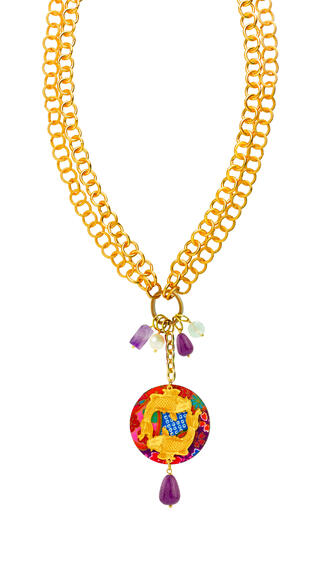 Collana Doppia Carpe Viola - Lebole Maison