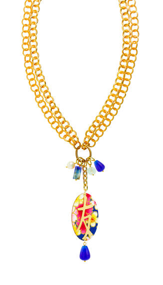 Collana Doppia Kanji Amicizia Blu - Lebole Maison