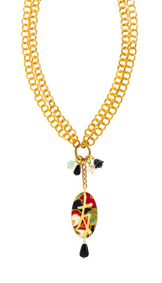 Collana Doppia Kanji Amicizia Nero - Lebole Maison