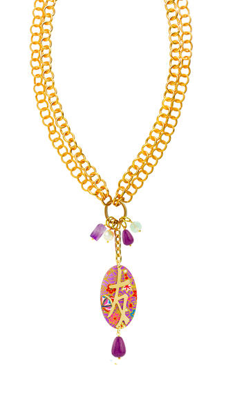 Collana Doppia Kanji Amicizia Viola - Lebole Maison