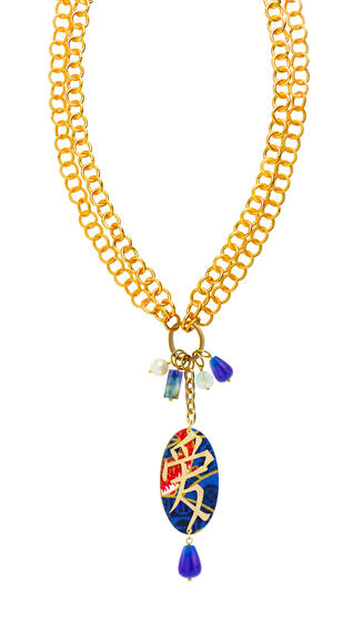 Double Blue Love Necklace - Lebole Maison