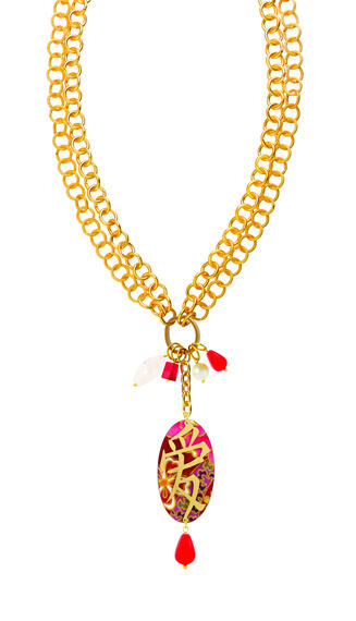 Collana Doppia Kanji Amore Rubino - Lebole Maison