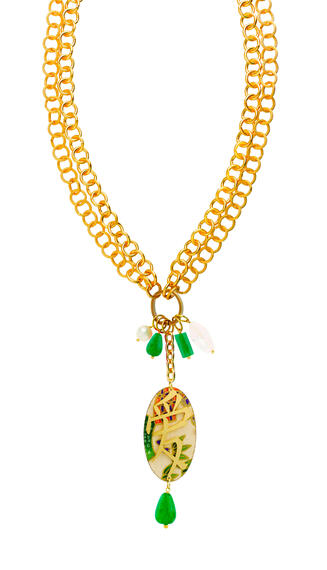 Collana Doppia Kanji Amore Verde - Lebole Maison