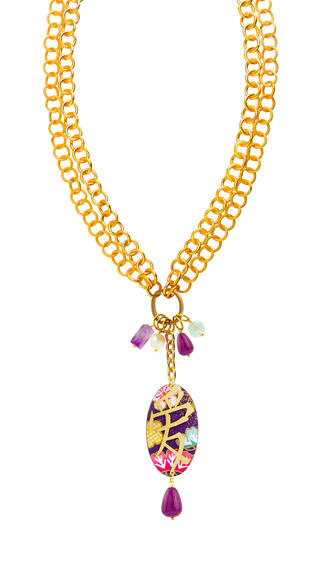 Collana Doppia Kanji Amore Viola - Lebole Maison