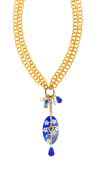 Collana Doppia Kanji Fortuna Blu - Lebole Maison