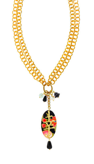 Collana Doppia Kanji Fortuna Nero - Lebole Maison