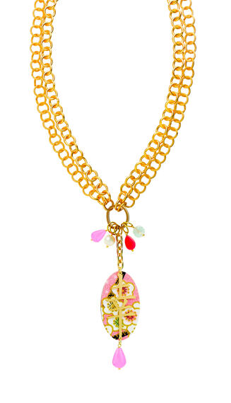 Collana Doppia Kanji Fortuna Rosa Fluo - Lebole Maison