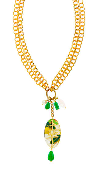 Collana Doppia Kanji Fortuna Verde - Lebole Maison