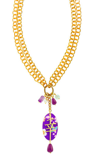 Collana Doppia Kanji Fortuna Viola - Lebole Maison