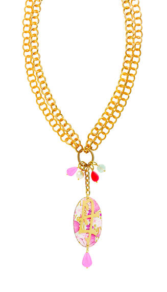 Collana Doppia Kanji Mamma Rosa Fluo - Lebole Maison