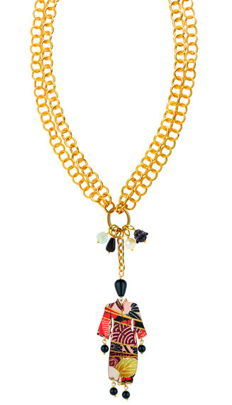 Collana Doppia Kimono Nero - Lebole Maison
