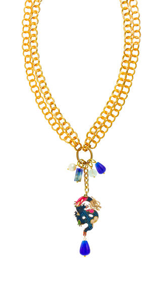 Collana Doppia Mito Blu - Lebole Maison