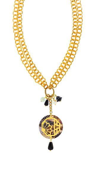 Collana Doppia Fiore Nero - Lebole Maison