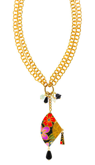 Collana Doppia Ventaglio Nero - Lebole Maison