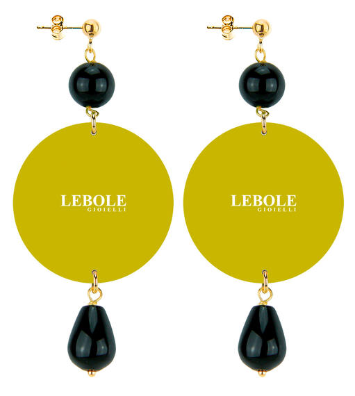 Orecchini Camelia Bianca Classico Nero - Lebole Maison