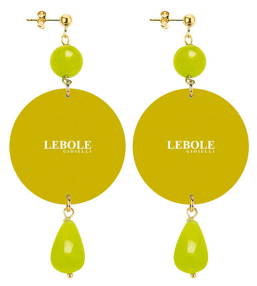 Orecchini Fiore Di Loto Classico Verde Acido - Lebole Maison