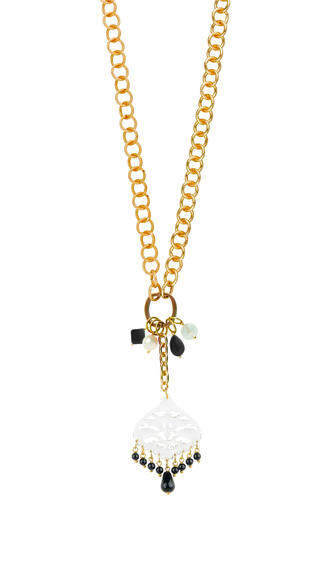 Collana Doppia Goccia Plexi Trasparente Nero - Lebole Maison