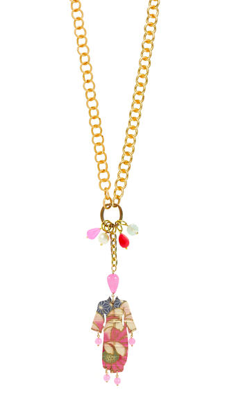 Collana Doppia Kimono Rosa Fluo - Lebole Maison