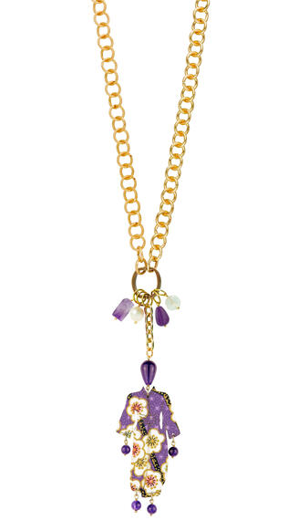 Collana Doppia Kimono Viola - Lebole Maison