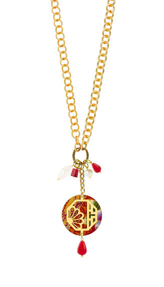 Collana Doppia Fiore Rubino - Lebole Maison