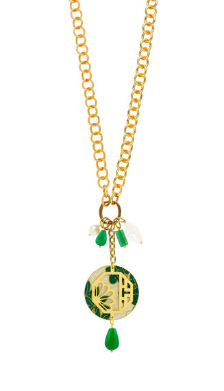 Collana Doppia Fiore Verde - Lebole Maison