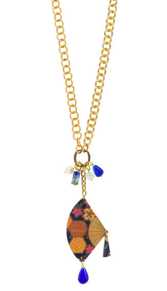 Collana Doppia Ventaglio Blu - Lebole Maison