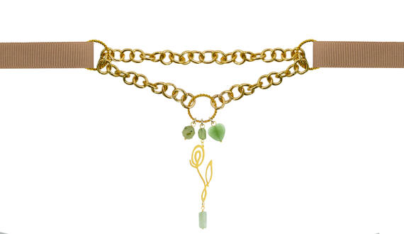 Collana Gros Grain Beige Fiore - Lebole Maison