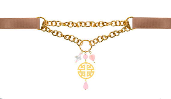 Collana Gros Grain Beige Fu - Lebole Maison