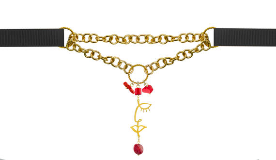 Collana Gros Grain Nero Viso - Lebole Maison