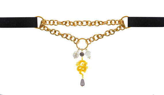 Collana Gros Grain Nero Mito - Lebole Maison