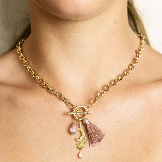 Collana Girocollo Koi Rosa - Lebole Maison