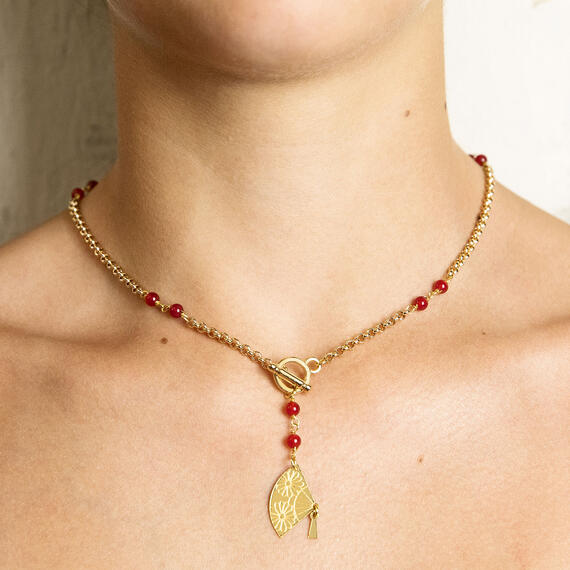 Collana Girocollo Ventaglio Rubino - Lebole Maison