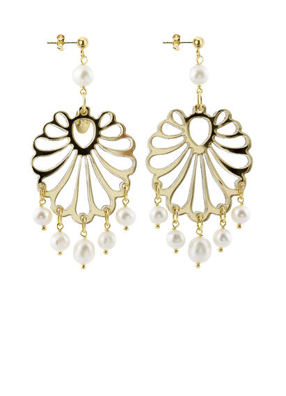 Orecchini Chandelier Conchiglia Pexi Perla - Lebole Maison