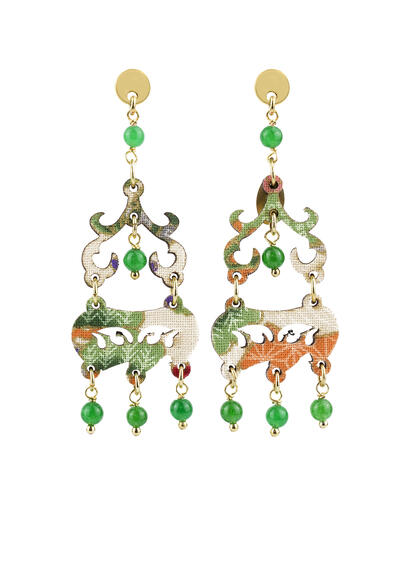 Mini Green Chandelier Earrings - Lebole Maison
