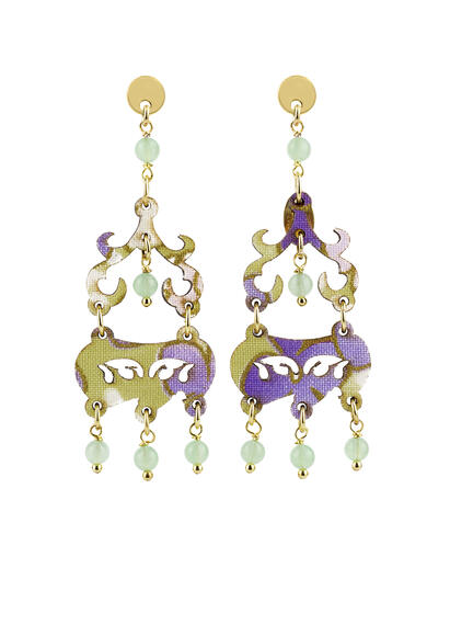 Orecchini Chandelier Mini Verde Giada - Lebole Maison