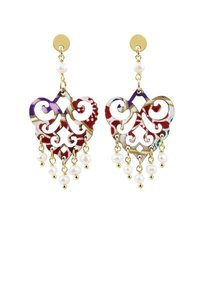 Orecchini Chandelier Palma Mini Perla - Lebole Maison