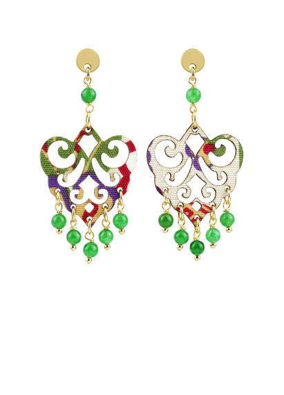 Palma Mini Green Chandelier Earrings - Lebole Maison