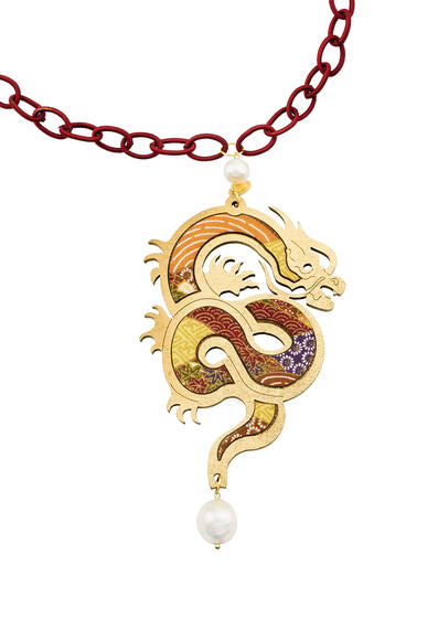 Collana Drago Oro Perla - Lebole Maison
