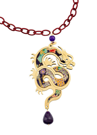 Collana Drago Oro Viola - Lebole Maison