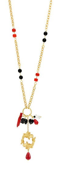 Collana Lunga Carpe Pietre Rosse E Nere - Lebole Maison