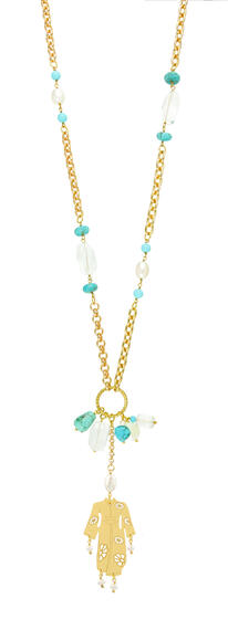 Collana Lunga Kimomo Pietre Turchesi E Trasparenti - Lebole Maison