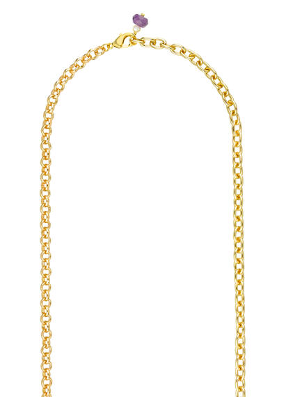 Collana Lunga San Xing Fu Pietre Viola E Perla - Lebole Maison