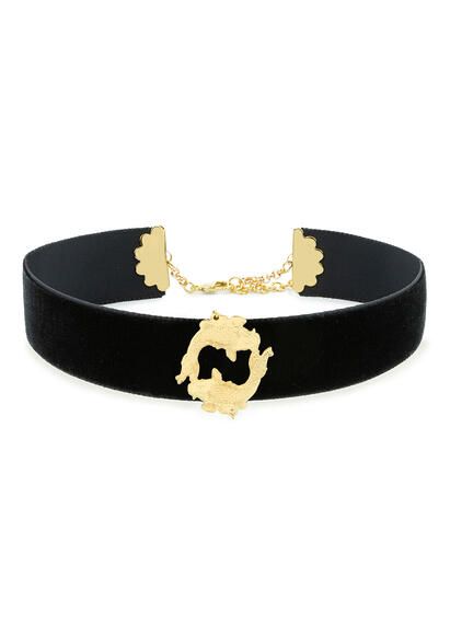 Collarino Velluto Nero Carpa - Lebole Maison
