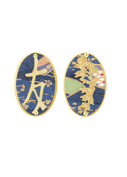 Orecchini Kanji Amicizia Clips Ovale Azzurro - Lebole Maison