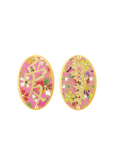 Orecchini Kanji Amore Clips Ovale Rosa - Lebole Maison