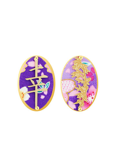 Orecchini Kanji Fortuna Clips Ovale Lilla - Lebole Maison