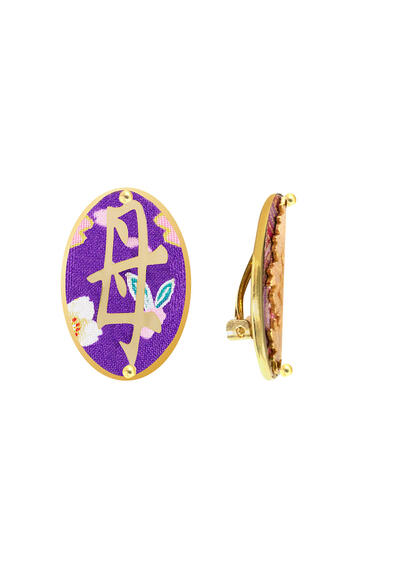 Orecchini Kanji Mamma Clips Ovale Lilla - Lebole Maison